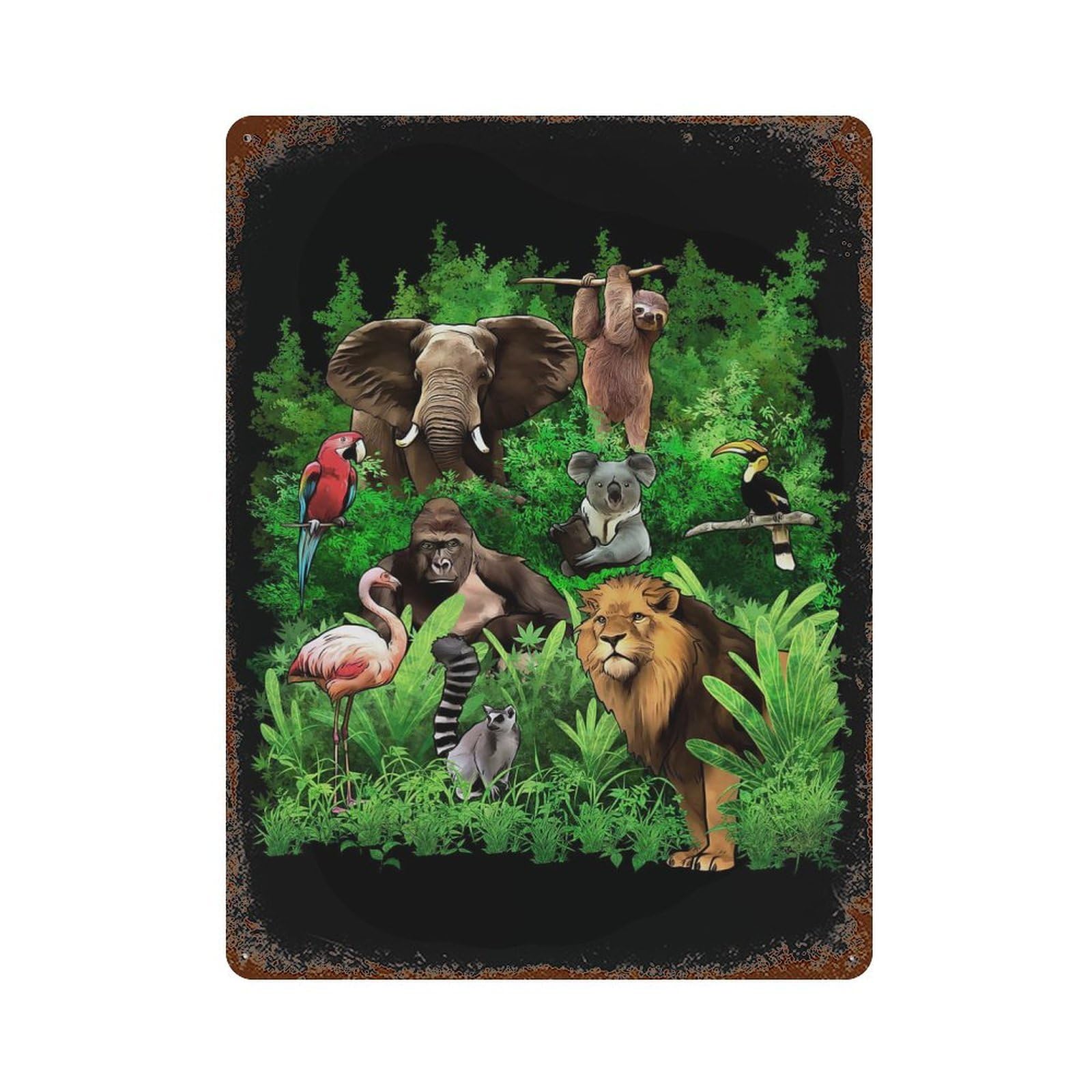Wildlife Vintage Rust Metal Sign 15.7"x11.8", for Basement, Hobby Room And Garage Decor, Farmhouse Wall Decor