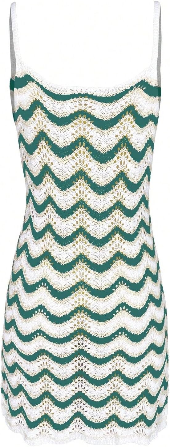 Women's Summer Hollow-Out Sexy Cover-Up Mini Dress Beach cover ups for swimwear