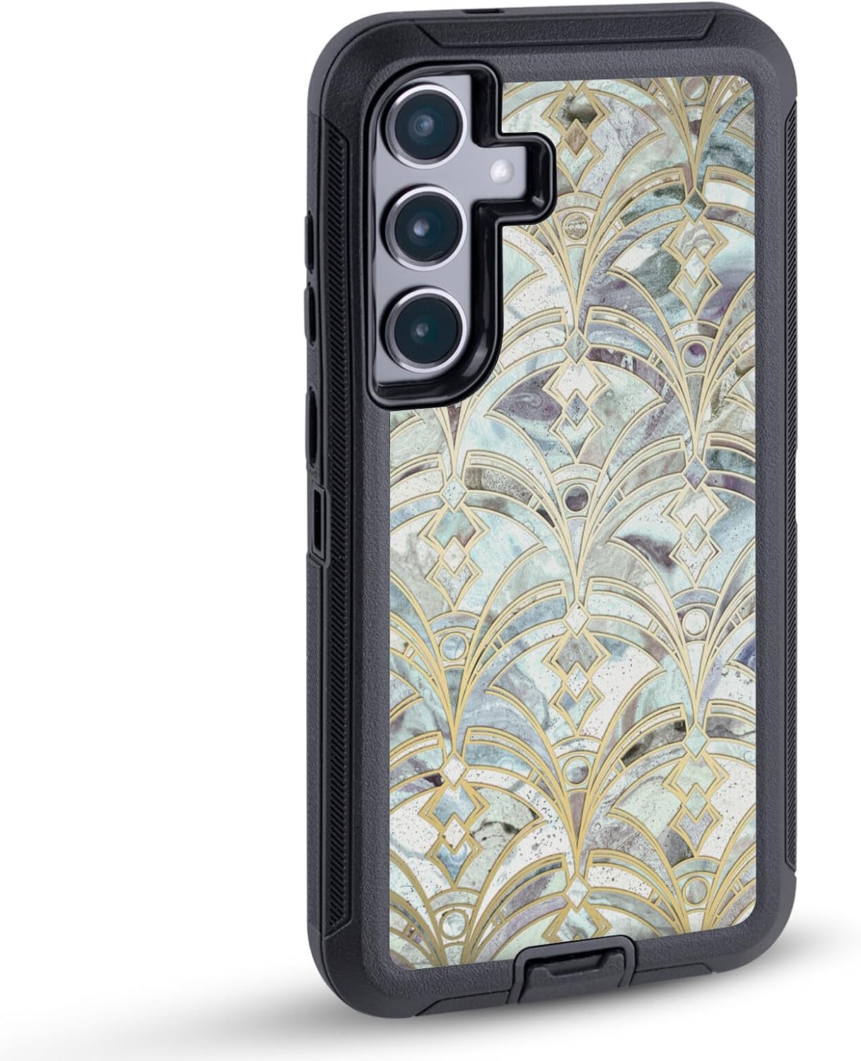 Head Case Designs Officially Licensed Micklyn Le Feuvre Pale Bright Mint and Sage Art Deco Marbling Marble Patterns Ultra-Armoured Shockproof Case Compatible with Samsung Galaxy S25 FE