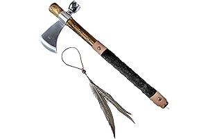 19 Inches Tomahawk with Leather Wrapped Handle: Functional Pipe for Adventurers