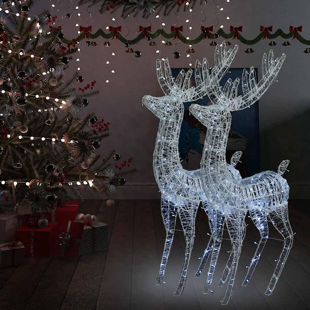 CHARMMA Christmas Reindeer Set of 2 Cool White Acrylic XXL,Christmas Lighting-3154357