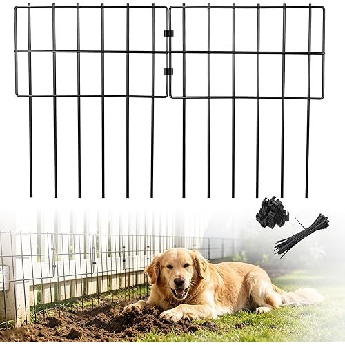 Animal Barrier Fence 17 in (H) X 27 Ft (L), Dig Defence Animal Barrier 25pcs, Metal Garden Fence Blockers, Fence Barrier for Bottom of Fence for Dogs, Rabbits, Groundhog