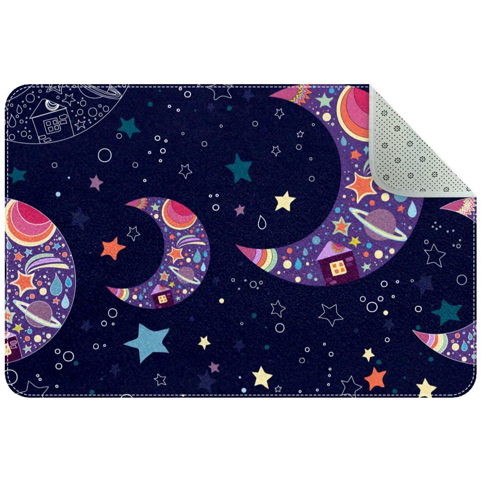 Paillasson lune et étoile marine tapis antidérapant et lavable