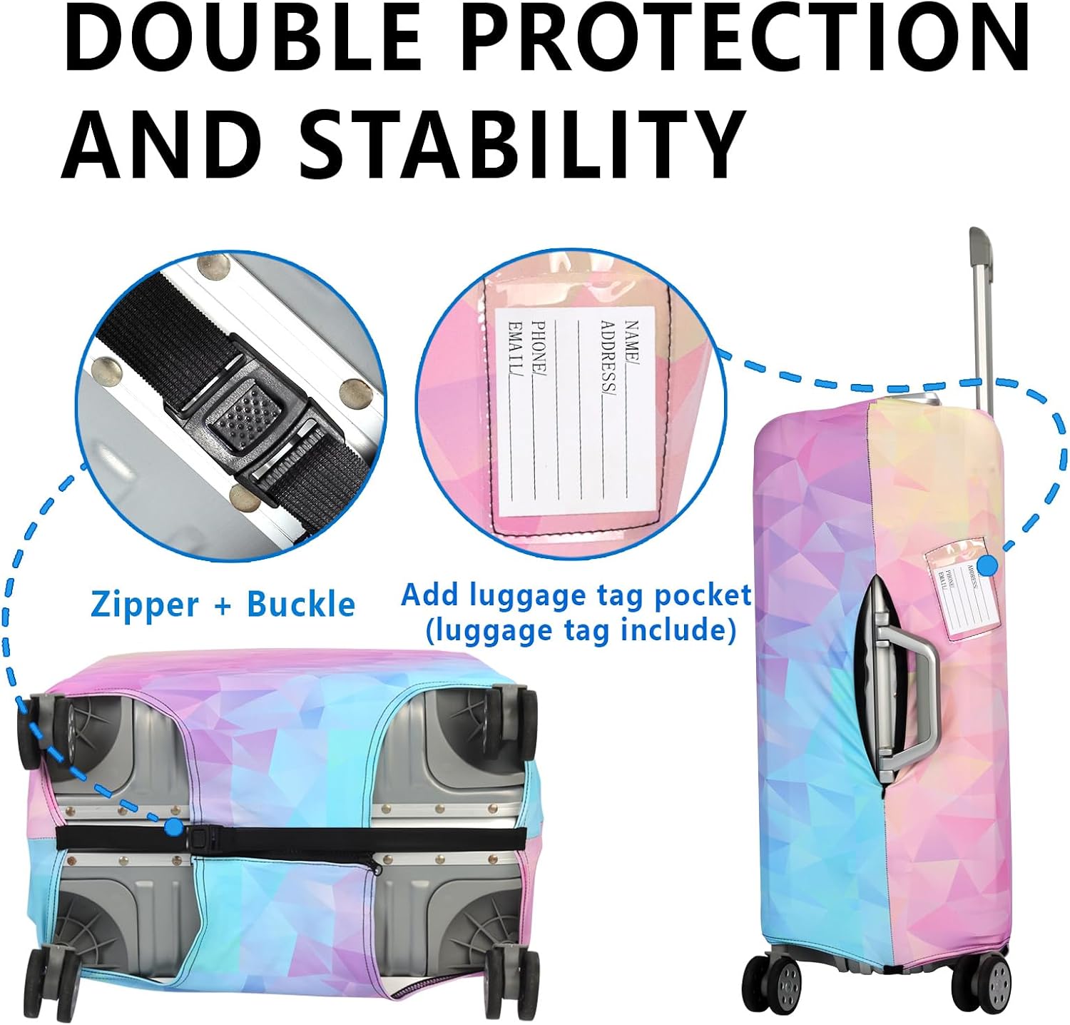 Travel Luggage Cover Protector Stretchable,Washable&Anti-Scratch,Fits 18-32 Inch case (Diamond, XL(29-32 inch))