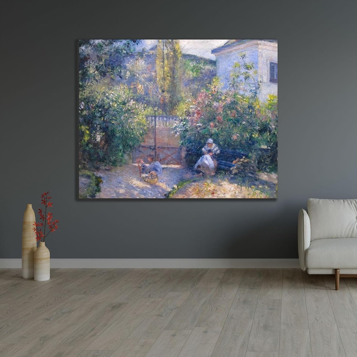 ArtDirect Hermitage Garden, Maison Rouge Unframed Art Print Giclee Poster by Pissarro, Camille - Ready for Framing with Customization Sizes 10x8, 14x11, 20x16, 30x24, 45x36, and 60x48 Inches