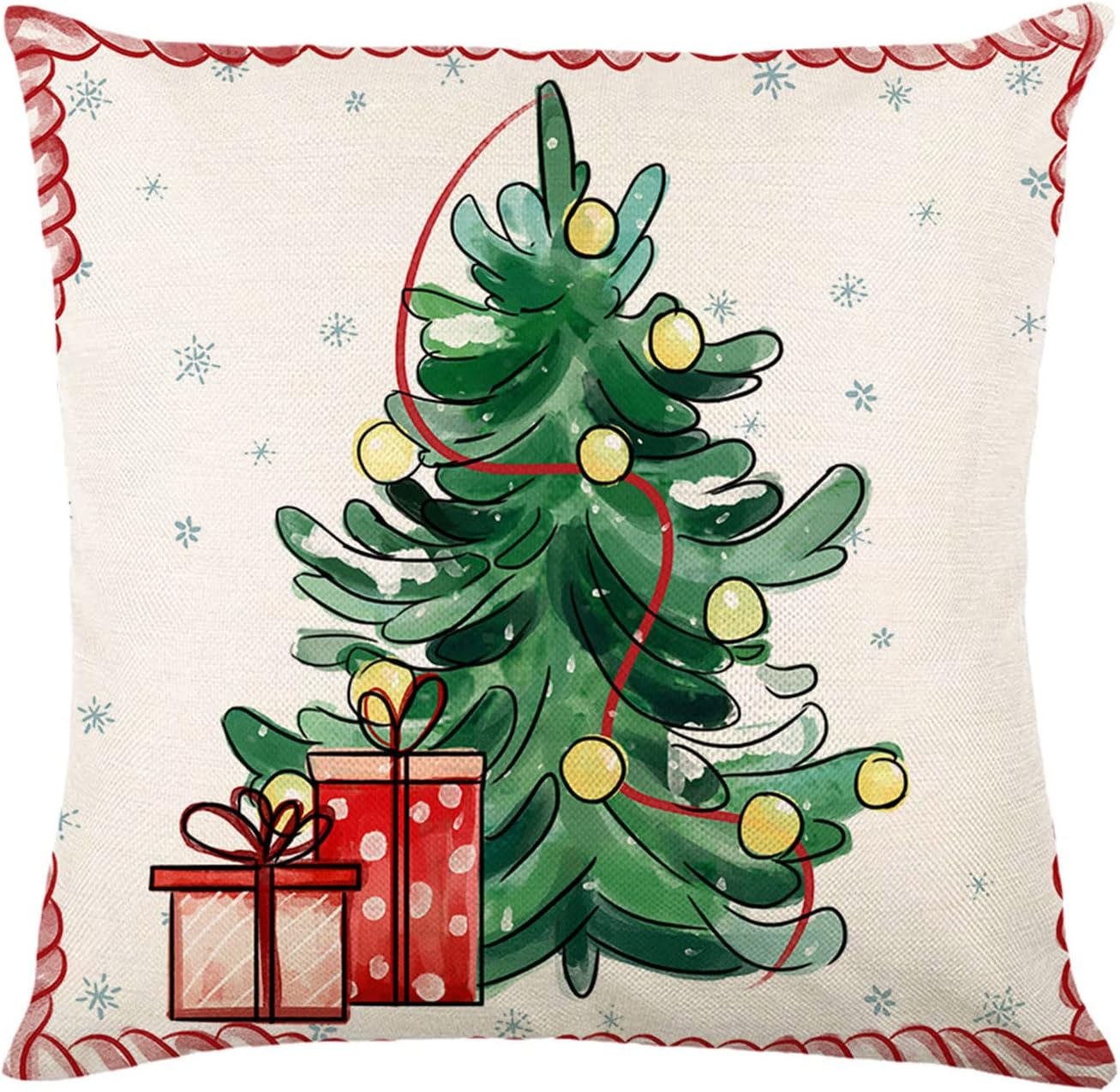 Scceatti Christmas Throw Pillow Covers 18x18 in Square