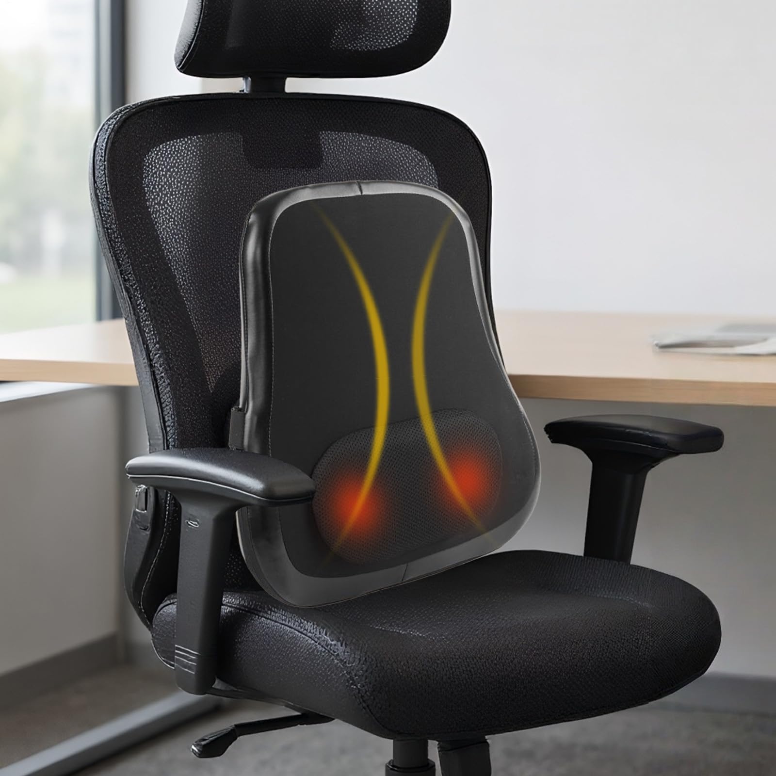 Masajeador De Espalda Para Silla, Masajeador Portátil Con Calor Para | Espalda, Cojin Electrico Inalambrico De Soporte Para Hogar Viaje Coche Silla Oficina Deporte Recuperacion Hombres Mujeres