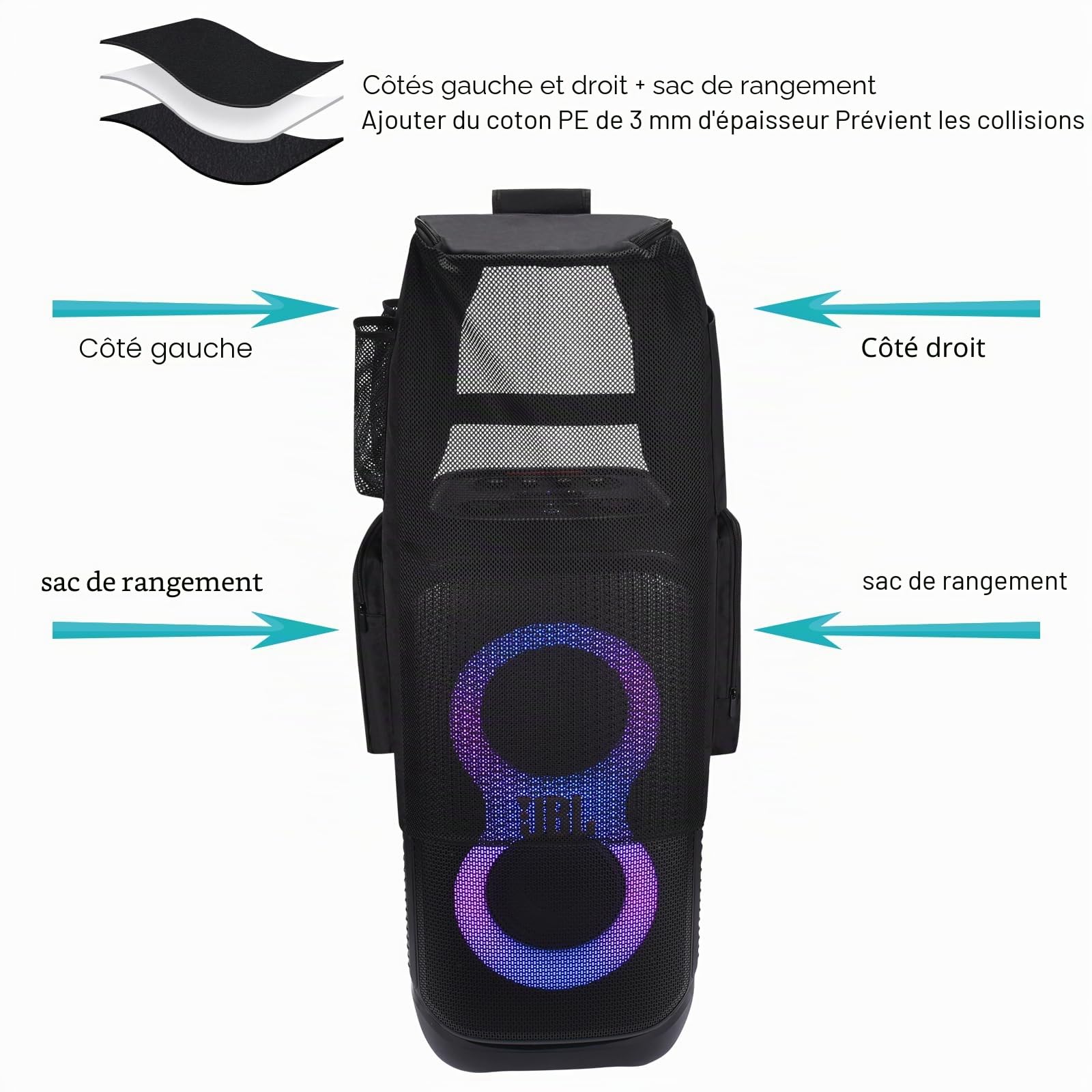 Housse de protection pour haut-parleur multifonction JBL PartyBox Stage 320