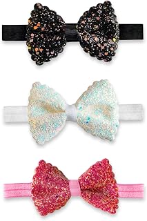 ANNA CREATIONS 3 Pcs Baby Girls Super Stretchy Premium Soft Elastic Multi-Colored Bow Headband Hair Accessories for Baby G... Price In India