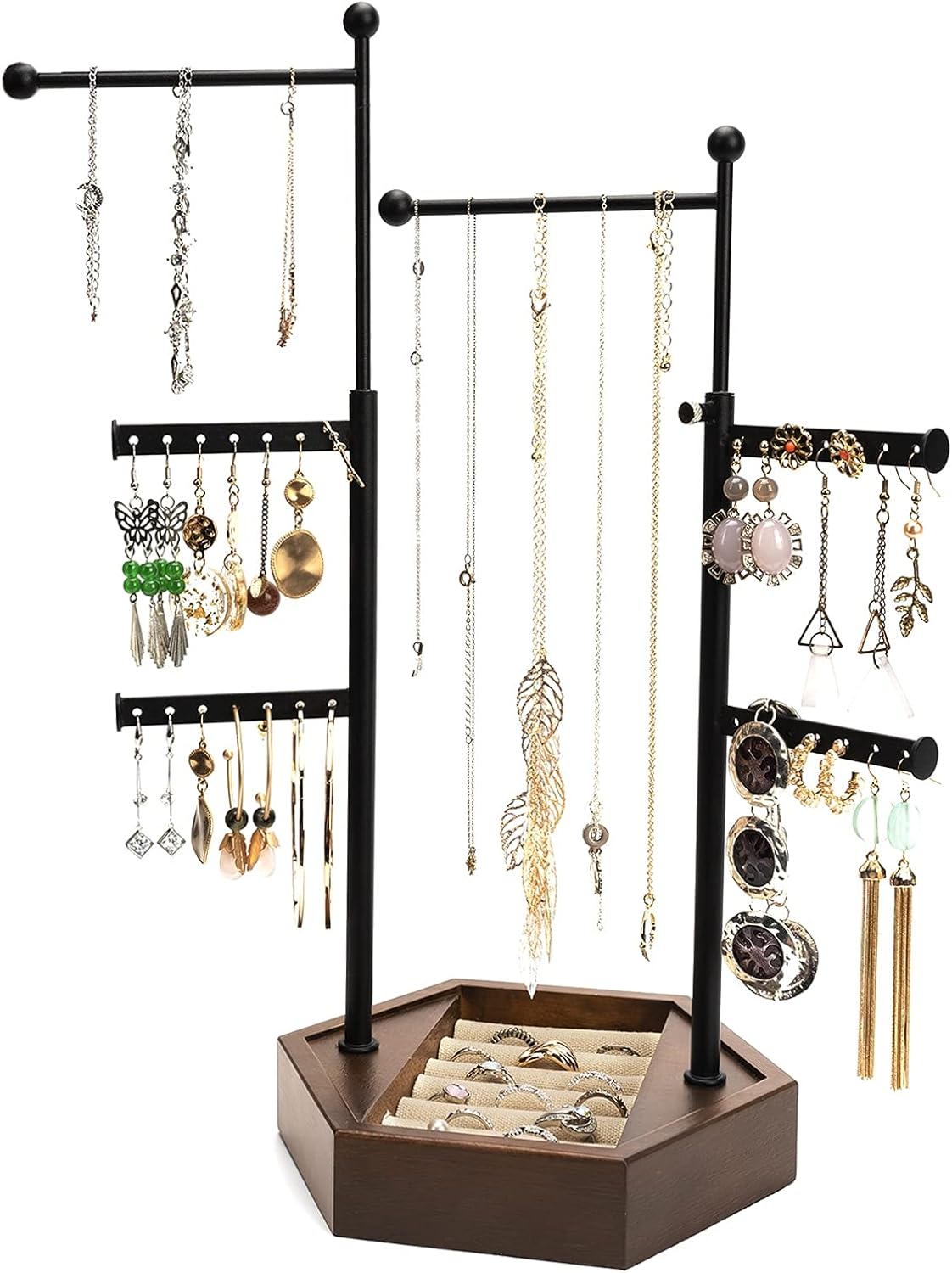 Emfogo Jewelry Organizer Stand 6 Tier Jewelry Holder with
