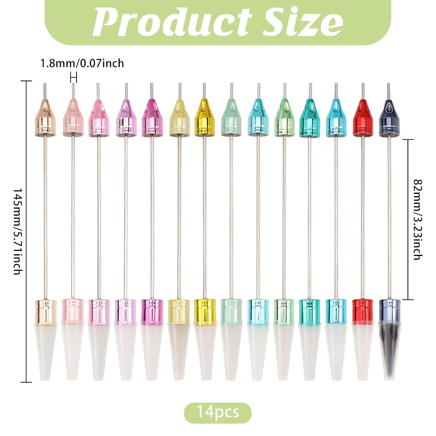 14 Pcs Beadable Rhinestone Picker Dotting Pen Dual-ended Beadable DIY Nail Design Tools for Pick Up and Place Gems Stones Crystals Art Crafts, 14 Colors image 2