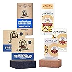 Dr. Squatch x Jukebox Soap + Deodorant Gift Set - Made for Men and Women - Cold Process, Natural, Aluminum Free - Created for all Skin Types - Fresh Falls + Vanilla on Vinyl (pack of 6)