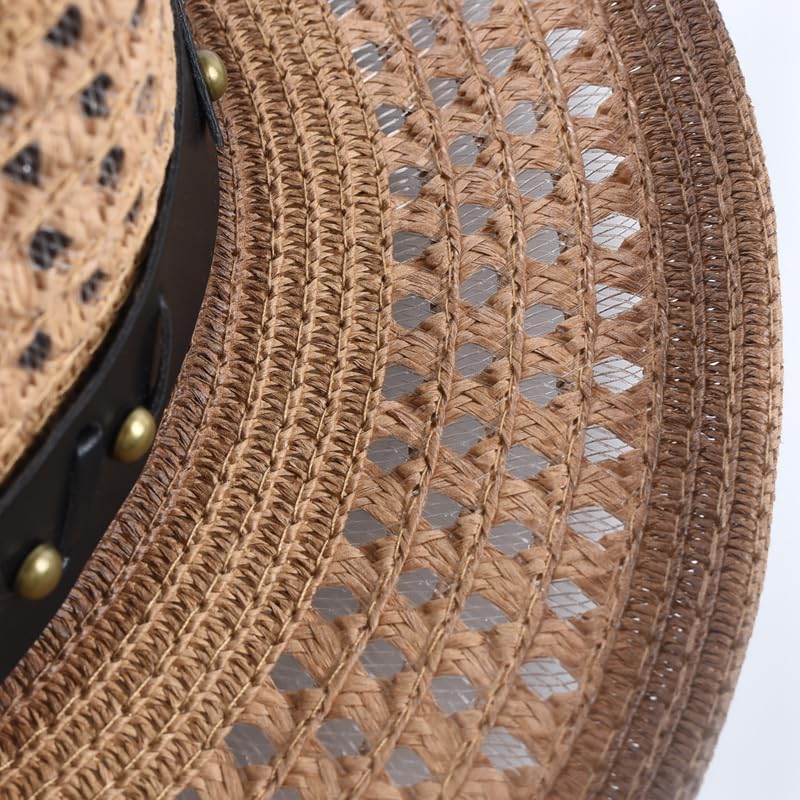Straw Western Cowboy Hat for Women Men Summer Out Beach Sun Hats
