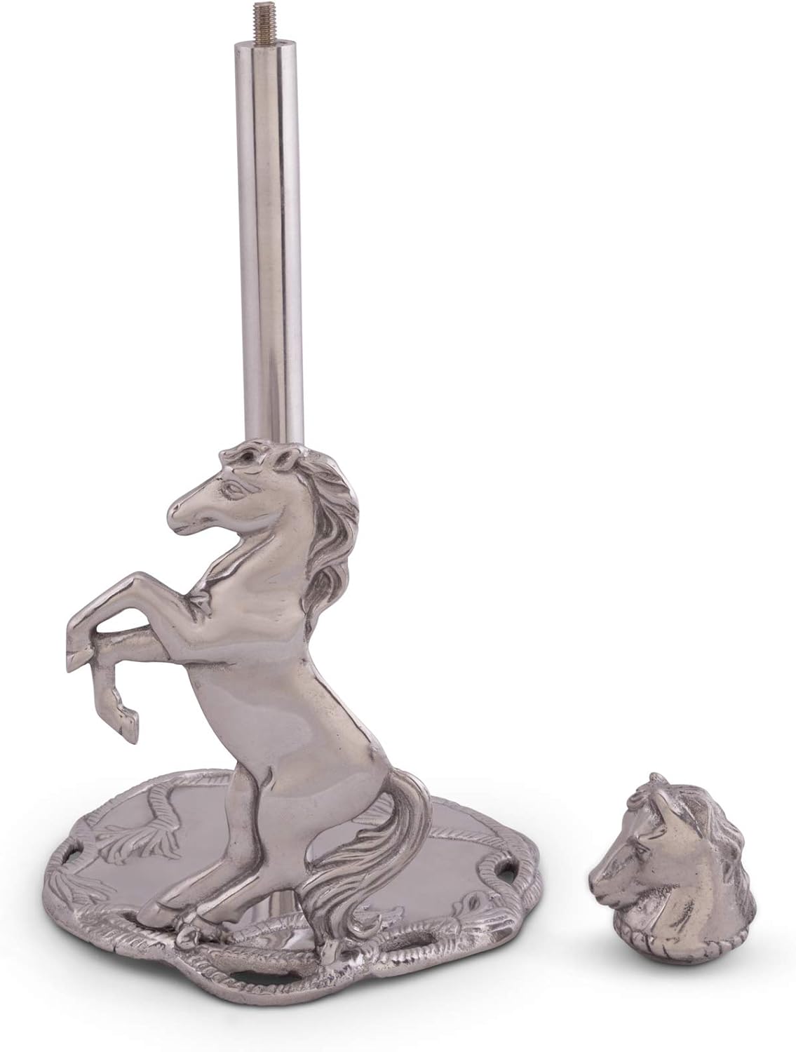 Arthur Court Designs Aluminum Horse Decorative Paper Towel Holder Aluminum Metal 14.5 inch Standing Tall - Image 3