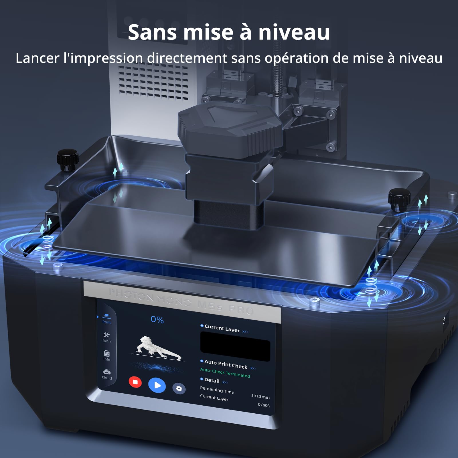 ANYCUBIC Photon Mono M5s Pro Imprimante 3D Résine Ultra 14K avec Chauffage et Purificateur, Nivellement et Inspection Intelligentes, Taille D’Impression 223,78x126,38x200mm