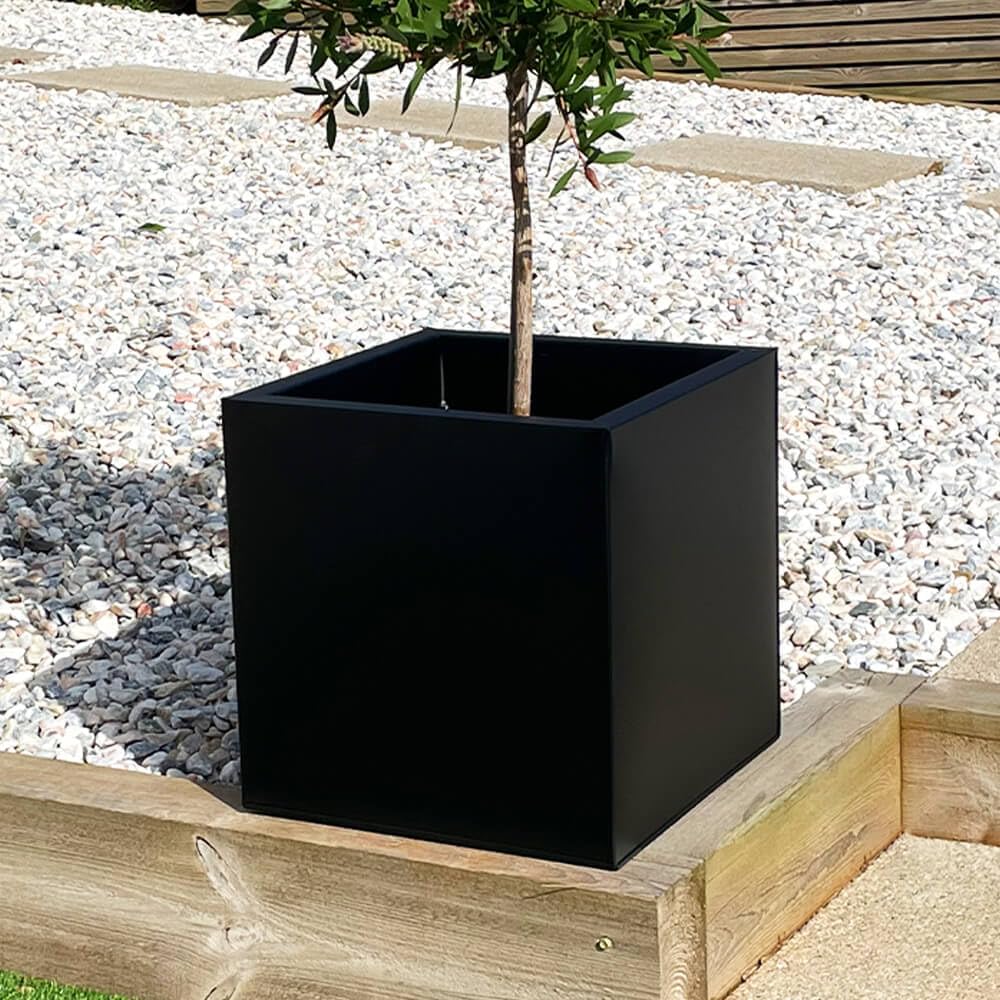 Gardening Naturally Black/Bronze Zinc Planters Cube And Aluzinc - 1 / Small 40 X 40 X 40Cm