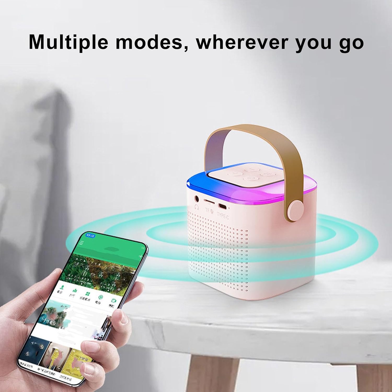 Kids Karaoke Machine, Portable Bluetooth Speaker with Wireless Microphones for Toddlers Birthday Parties Valentine Gifts Girls Boys