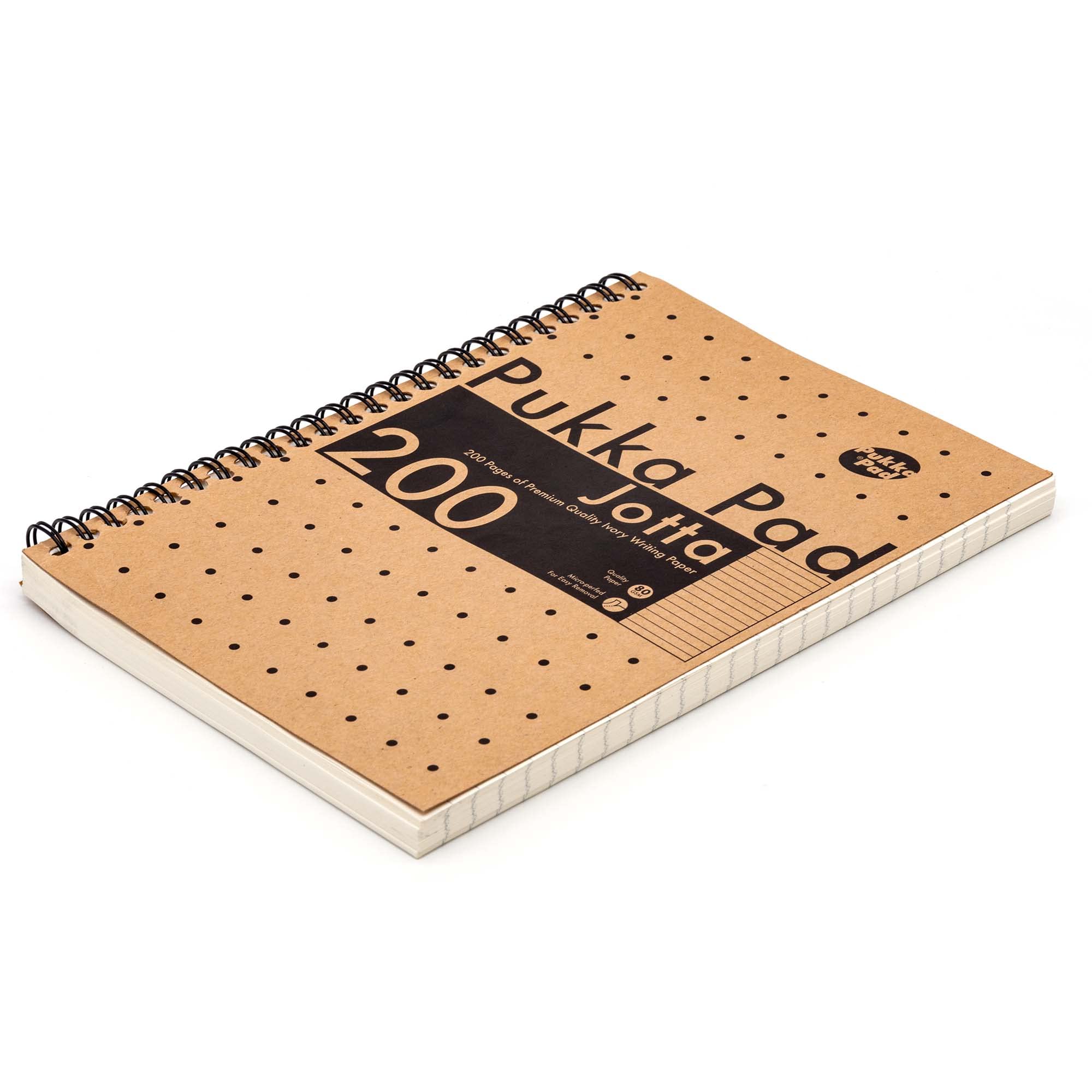Pukka Pad, A5 Kraft Jotta Notebooks – Pack Of 3 Twin-Wirebound Notebooks – 80GSM Paper With 8mm Lines - Features Microperforated Edges And 4-Hole - View #2