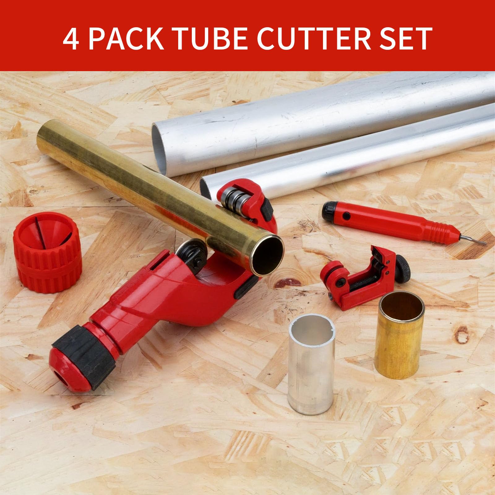 Ensemble de coupe-tubes en alliage d'acier de 6 à 50 mm de diamètre, comprend un ébavureur MiniCutter pour tuyaux en métal, 2 ébavureurs, coupe-tube robuste avec outil d'ébavurage