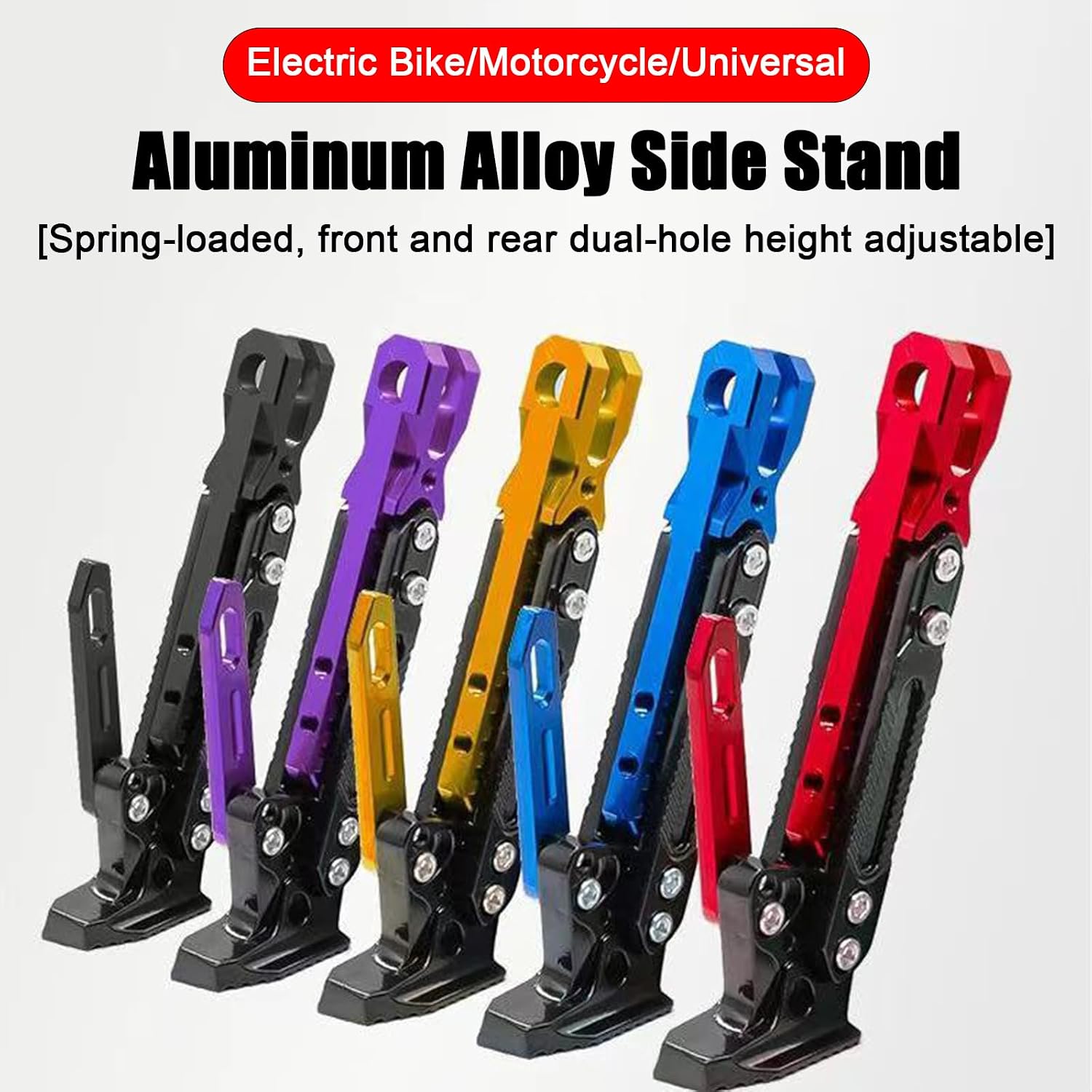 Motorcycle Kickstand for Suzuki RM 85 Adjustable Aluminum Foot Side Support Stand Parking Kickstand Motorcycle Accessories,Gold