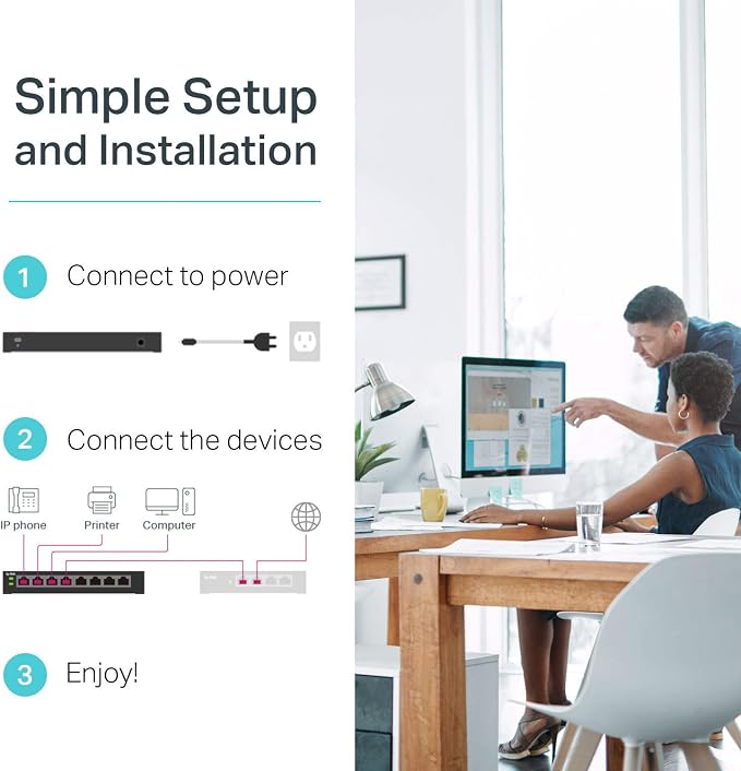 TP-Link Switch PoE 8 Puertos Gigabit Modelo TL-SG1008MP miniatura 5