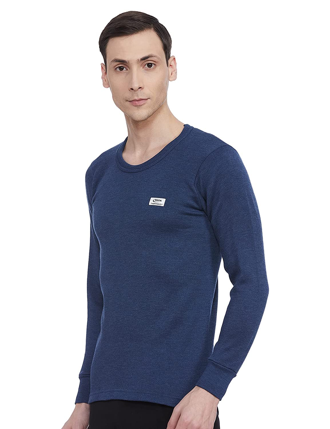 THERMOCOT Camiseta térmica de invierno para hombre, hecha de mezcla de algodón, cuello redondo, ropa térmica interior para hombre, mangas completas y ajuste cómodo, chaleco térmico de alta calidad