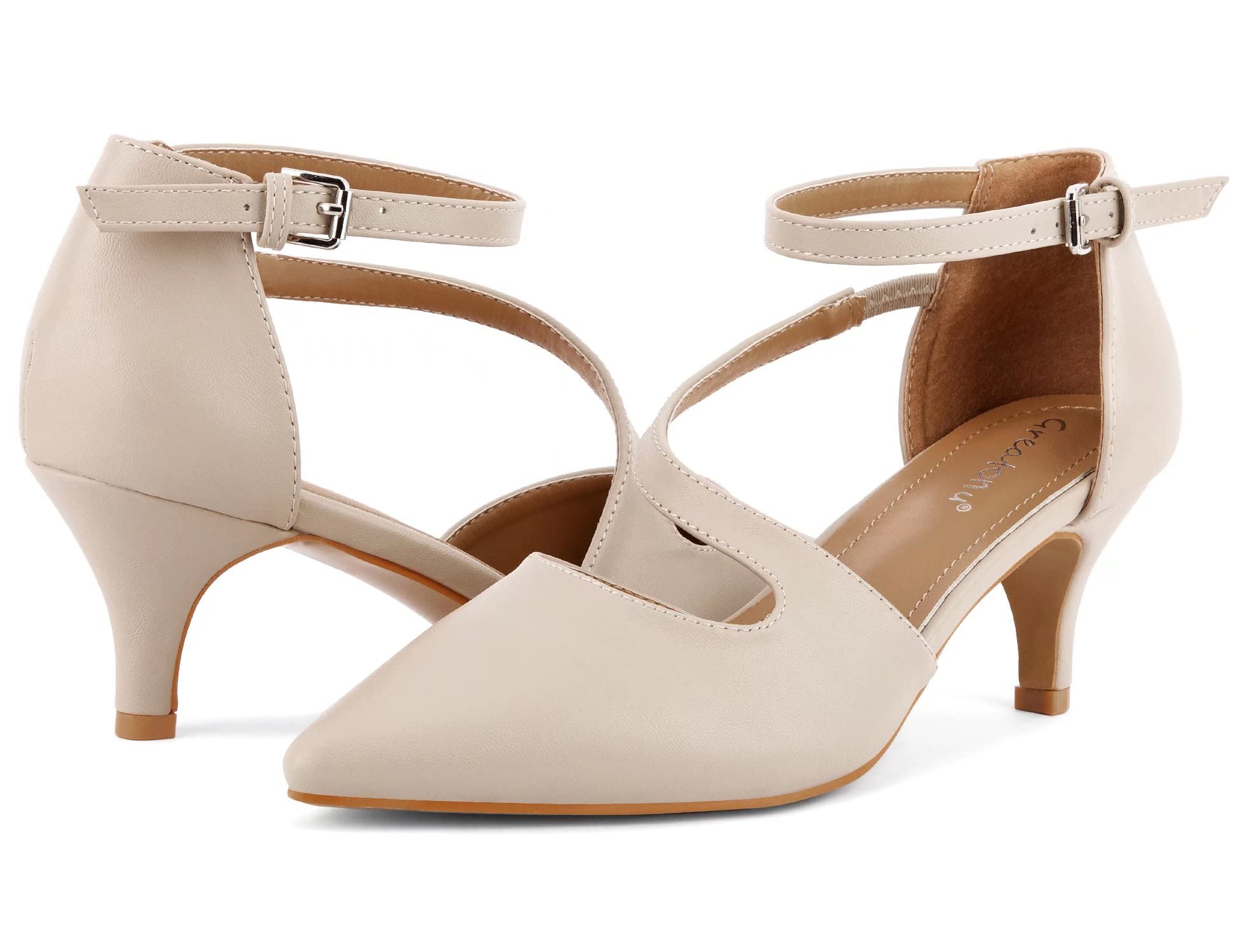 Greatonu Sandali con Tacco Gattino Punta Chiusa Scarpe da Festa Donna