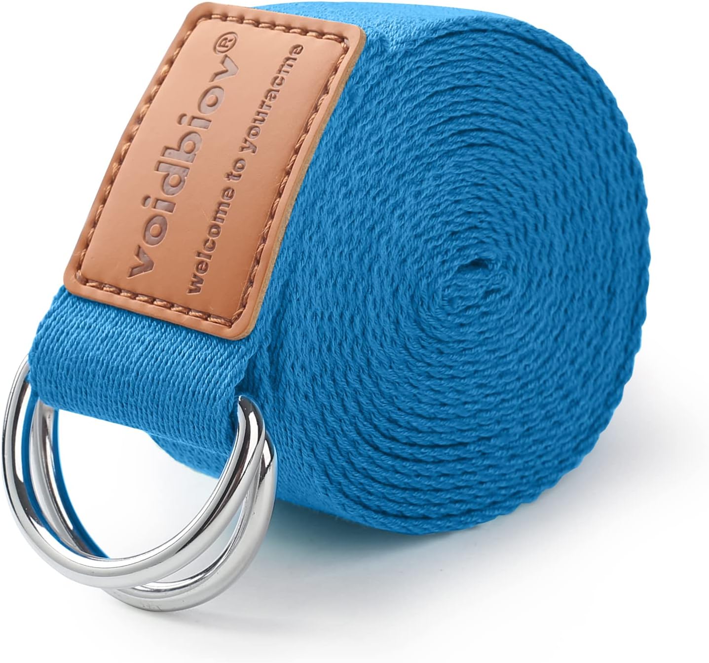D-Ring Buckle Yoga Strap 1.85 or 2.5M, Durable Cotton Adjustable Belt Perfect for Holding Poses, Improving Flexibility and Physical Therapy