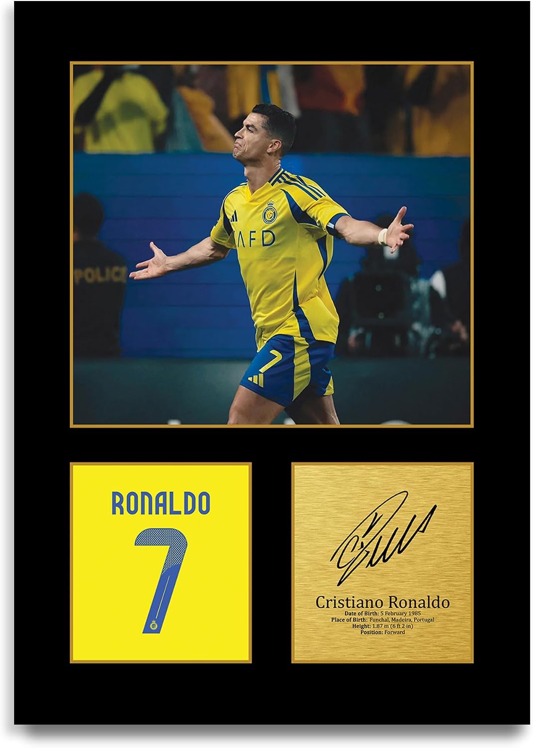 HWC Trading Cristiano Ronaldo Al Nassr Gifts Printed Signed Autograph Photo for Football Fans and Fans ID-005008 - A4 Print Only