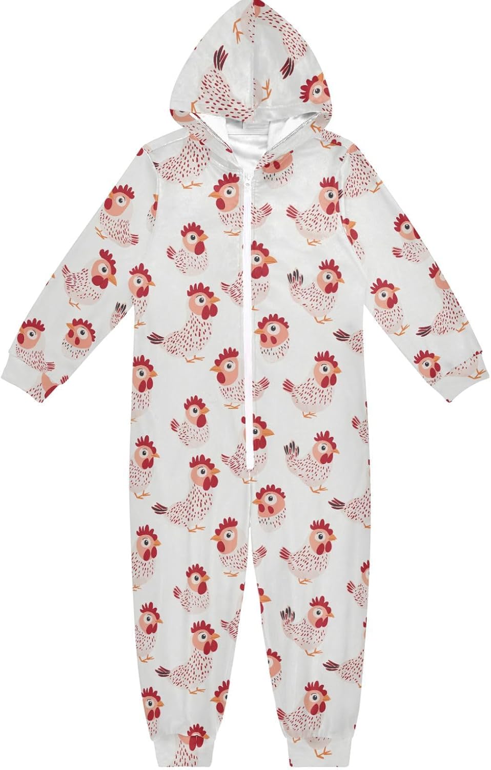 Unisex Onesie Zipper Hooded One-Piecing Sleeper Loungewear for Parties Sleepovers 4-14Y