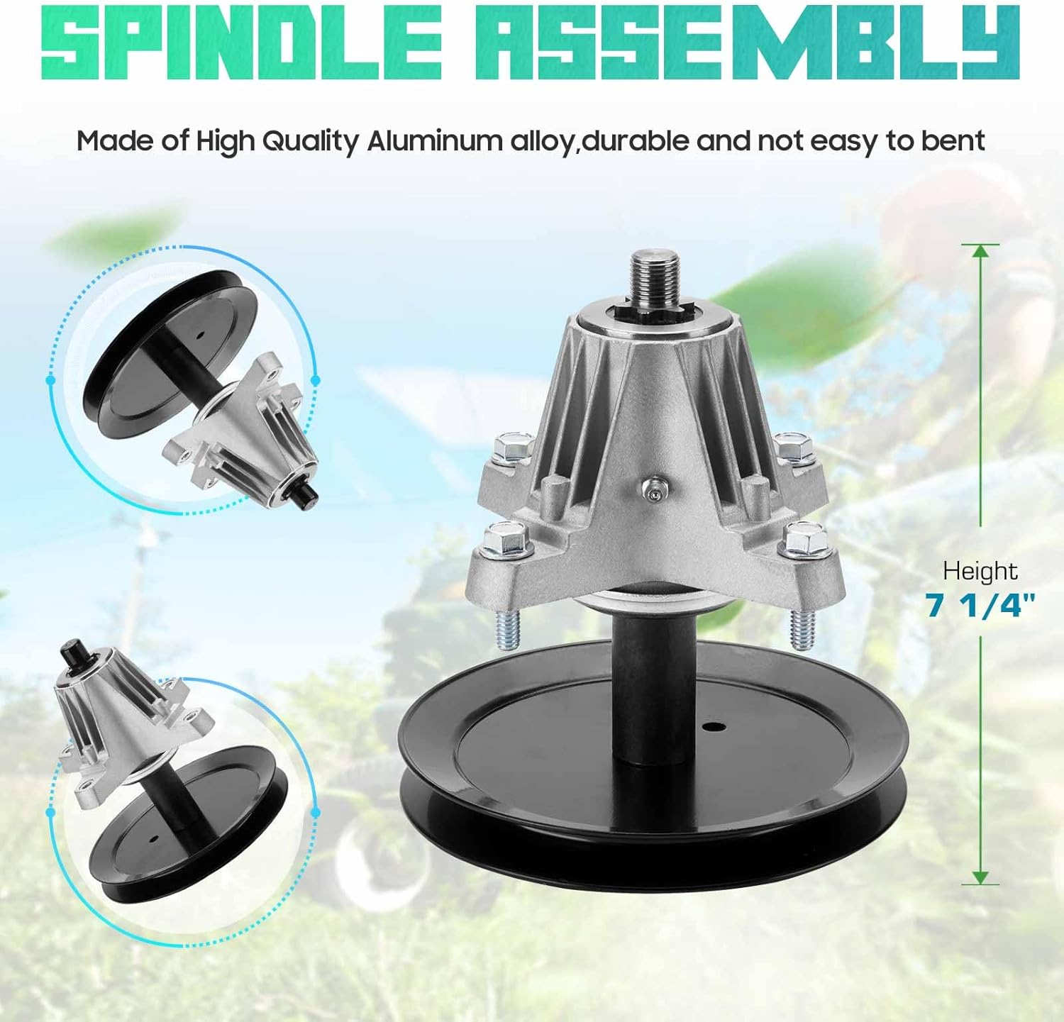 46 inch Deck Blade Spindle Belt Rebuild Kit for MTD White Huskee Yard Machines LT946G LT546G 4600H LX460 LX465 LX466, Spindle 918-0240 918-04134, Blade 942-04124 942-04125, 1/2" x 79" Belt 954-0349