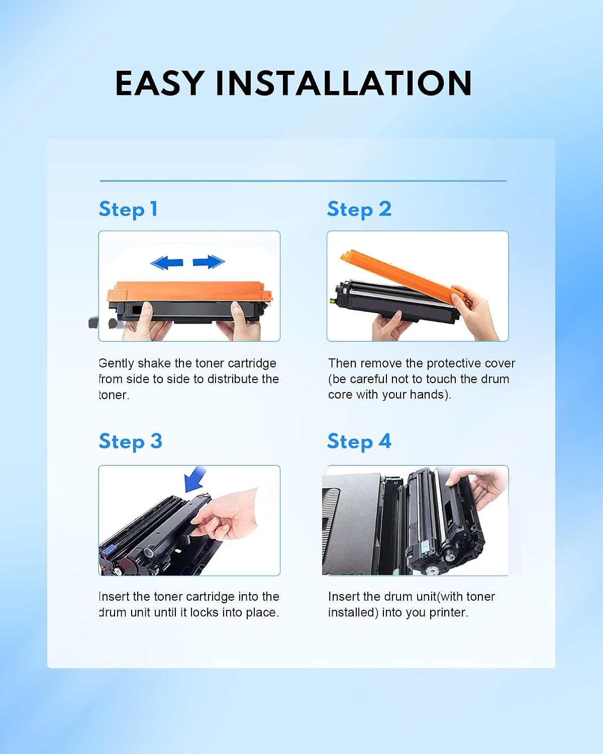 TN433 Toner Cartridge Set 4-Pack Replacement for Brother TN433 TN431 TN-431 TN-433 Toner for HL-L8360CDW Toner MFC-L8900CDW Toner HL-L8260CDW MFC-L8610CDW HL-L8360CDWT Printer, TN4334PK