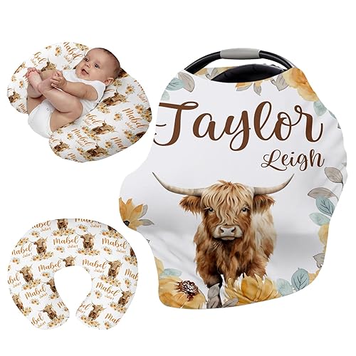 Miniatura 1 de Toldo de asiento de automóvil con nombre personalizado, fundas de asiento de automóvil para bebé, cubierta de cochecito infantil, toldo para asiento