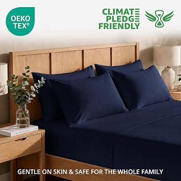 Moonlight Bedding Navy Pillow Cases 2 Pack Standard (50 x 75cm) Microfibre