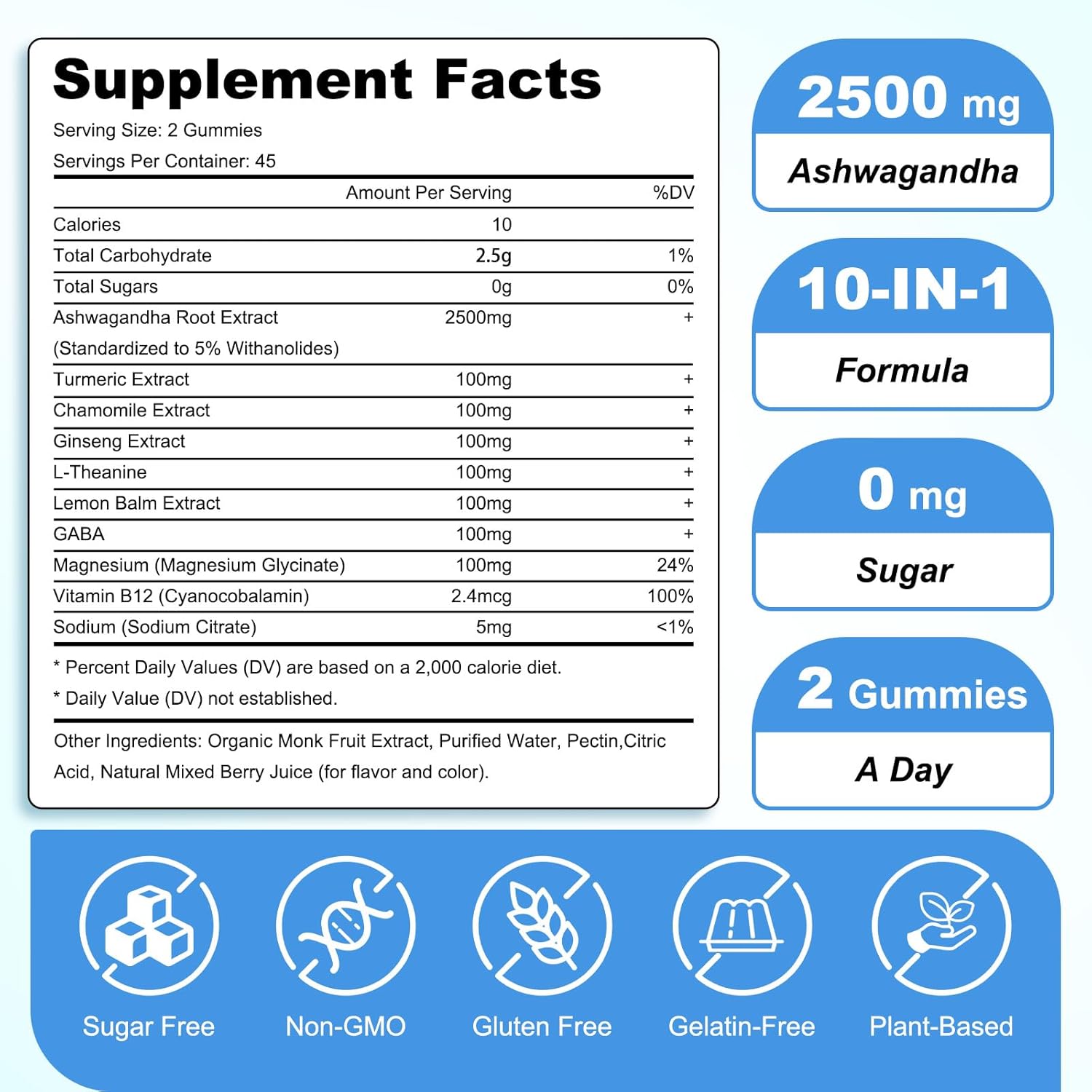 180 Count | Ashwagandha Gummies–Ashwagandha Supplements with L-Theanine & GABA–Support zzZ, M♡♡d, Relaxation, Daily Balance, Mind-Body Wellness for Women & Men