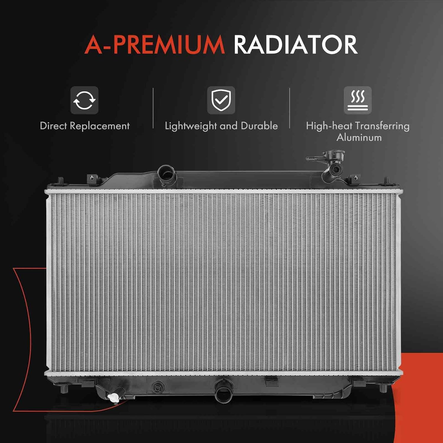 A-Premium Engine Coolant Radiator Assembly Compatible with Mazda 3 2014-2018 2.0L 2.5L, Replace# PE181520Y, PE181520Y