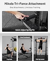 Vista 4 de Mikolo M4 2.0 Smith Machine, 2200lbs Squat Rack with LAT-Pull Down System & Cable Crossover Machine, Training Equipment with Leg Hold-Down Attachment