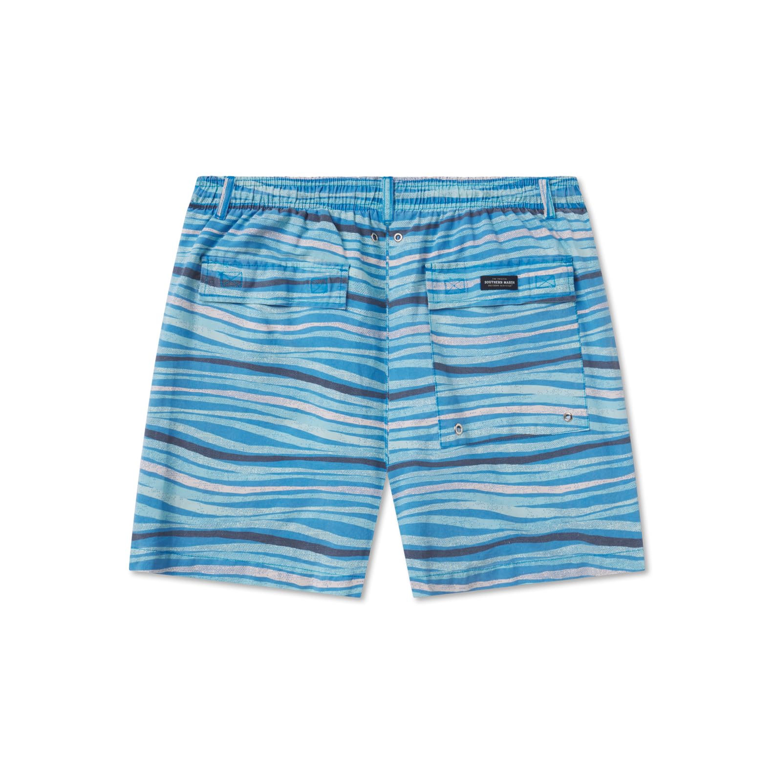 Southern Marsh Shoals Seawash Swim Trunks - Waves, Blue and Mint, Large