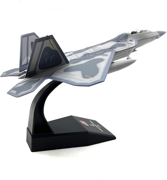 Enatuther 1/100 Scale F-22 Raptor Model Airplane Fighter Jet Model Diecast Military Fighter Model for Men