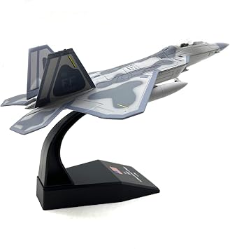Enatuther 1/100 Scale F-22 Raptor Model Airplane Fighter Jet Model Diecast Military Fighter Model for Men
