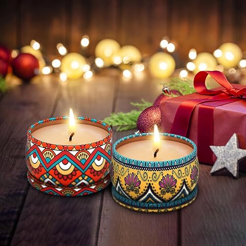 Miniatura 2 de Velas perfumadas de regalo de Navidad para mujeres, pequeñas 15 horas de soja para relajación en el hogar, lavanda, cítricos y campanillas de