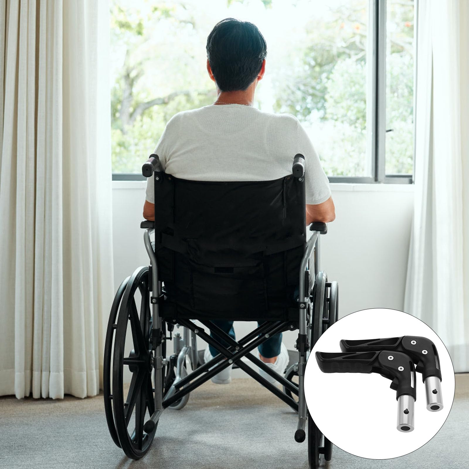 Coppia di Maniglie Pieghevoli 1 Paio per Sedia a Rotelle 22mm | Plastica e Metallo, Impugnatura Antiscivolo Ergonomica, per Viaggio e Spostamenti Familiari