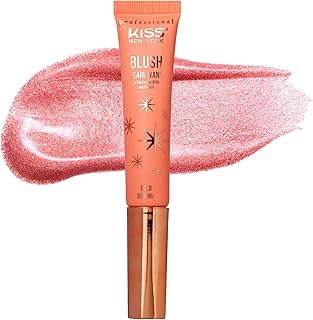 Kiss New York Professional Pearl Liquid Blush Beauty Wand, High Pigment Glow for Cheek, Eye & Lip, Non-Greasy Hydration Lightweight with Sponge-Tip Applicator (Bold Begonia)