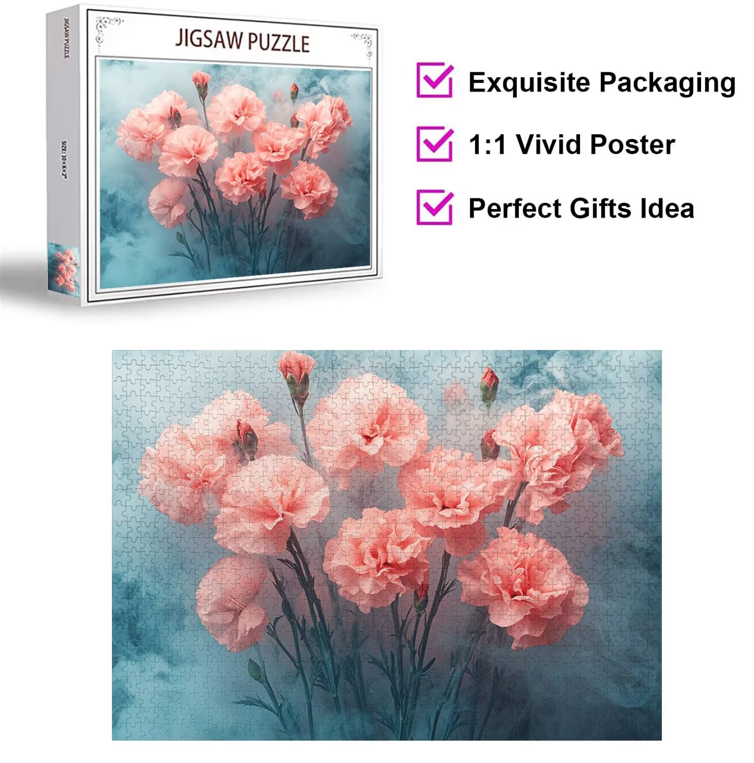 Puzzle 1500 elementów Dorośli Kwiat Klasyczne puzzle Dym, n-300