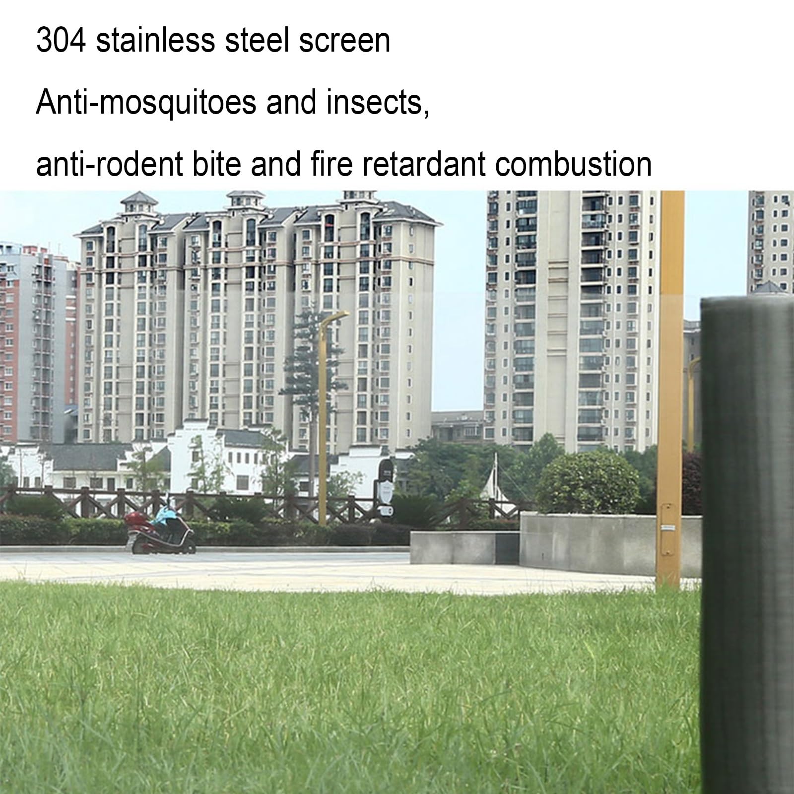 TGBHM Stainless Steel Screen Rolls 304 Stainless Steel Woven Wire Metal Security Mesh Roll for Door ScreenPatio Screen Cabinets Mesh,Silver-0.9x1m