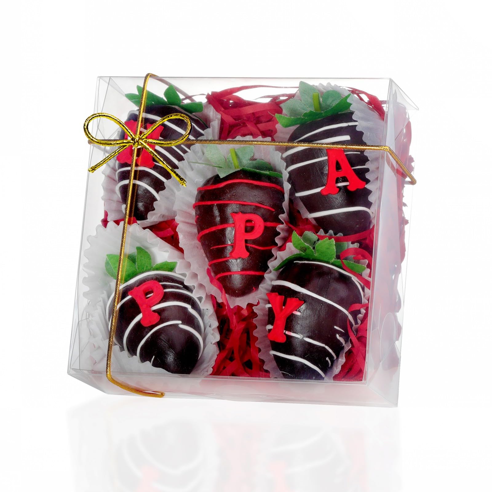 RomanticBaking 15PCS 5x5x2 Inches Full Clear Chocolate Covered Strawberries Boxes Cookies Boxes Mini Bundt Cake Pie Cinnamon Roll Treat Boxes