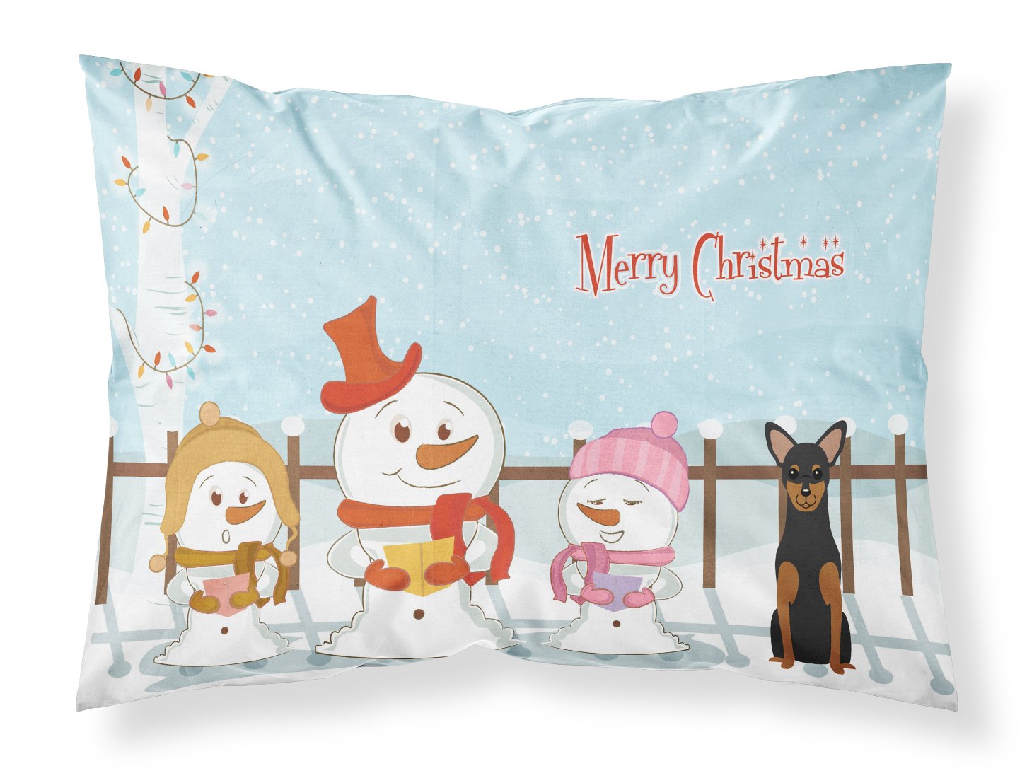Manchester Terrier taie d'oreiller Joyeux Noël imprimée multicolore pour décoration de fête