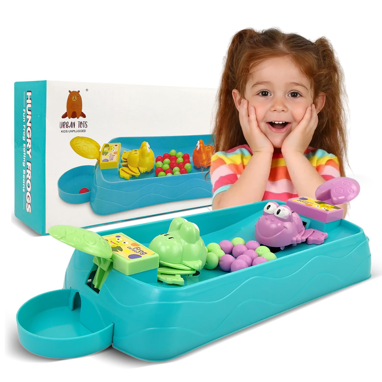 NHR Fun Hungry Frog Eating Beans Games, Table Top Desktop Finger Toy Game, Family Party Parent Child Interactive Game Toy of Quick 2 Player Classic Board (Multicolor, Best for Gift to Kids, 3+ Years)