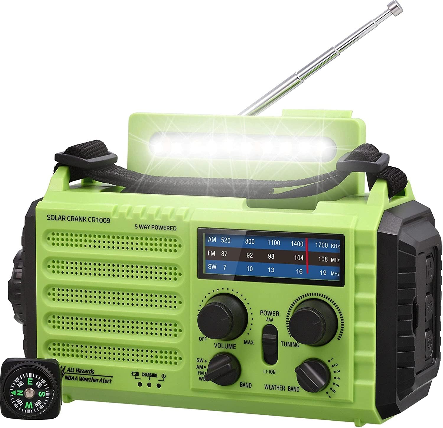 Radio Météo Durgence Amfmswnoaa à 5 Voies 5000 Mah Avec Chargeur 