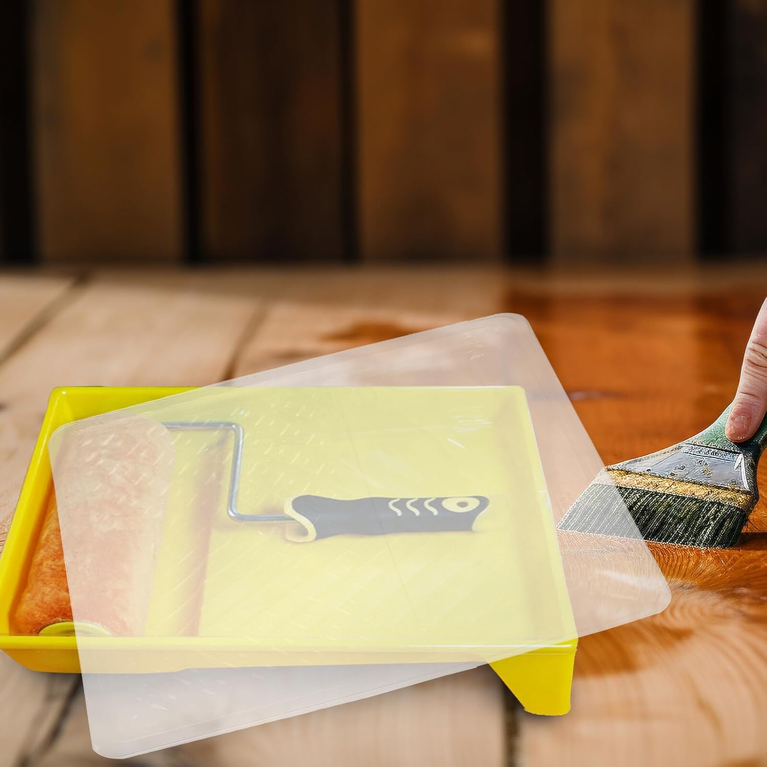 5 Pcs Paint Tray Liners Disposable PVC Plastic Liners for Paint Roller Tray Protection Suitable for Home and Professional Painting Use